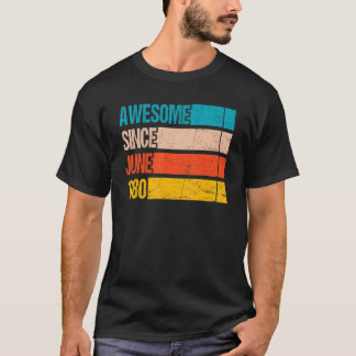 ヴィンテージストライプカラー1980素晴らし年6月誕生以降 Tシャツ