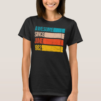 ヴィンテージストライプカラー1982年素晴らし6月誕生以降 Tシャツ