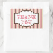 ヴィンテージストライプキャンディThank Youスタンプ 長方形シール (バッグ)