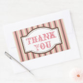 ヴィンテージストライプキャンディThank Youスタンプ 長方形シール (封筒)