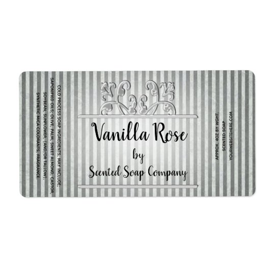 ヴィンテージストライプコールドプロセスSOAPラベルテンプレート ラベル (正面)