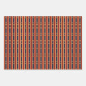 ヴィンテージストライプパターンクリスマス ラッピングペーパーシート (正面3)