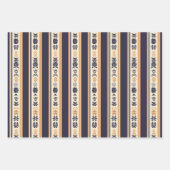 ヴィンテージストライプパターンクリスマス ラッピングペーパーシート (正面2)