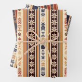 ヴィンテージストライプパターンクリスマス ラッピングペーパーシート (インサイチュ)