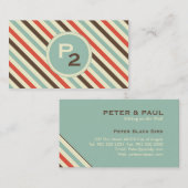 ヴィンテージストライプパターンプロフェッショナル名刺 名刺 (正面/裏面)