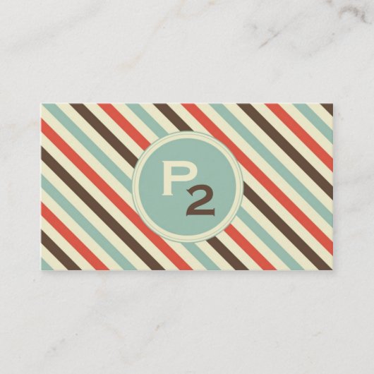 ヴィンテージストライプパターンプロフェッショナル名刺 名刺 (正面)