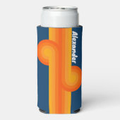 ヴィンテージストライプループ（名前あり） スリム缶クーラー (Seltzer裏面)