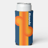 ヴィンテージストライプループ（名前あり） スリム缶クーラー (Seltzer正面)