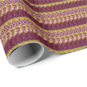 ヴィンテージストライプレッド金ゴールドラッピング紙 ラッピングペーパー (ロールコーナー)