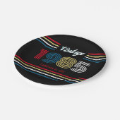 ヴィンテージストライプレトロの原色1985 ペーパープレート (アングル)