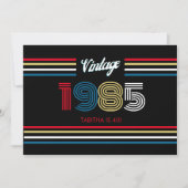 ヴィンテージストライプレトロの原色1985 招待状 (正面)