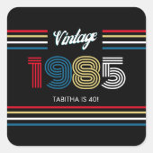 ヴィンテージストライプレトロの原色 スクエアシール (正面)