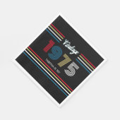 ヴィンテージストライプレトロ1975原色 スタンダードランチョンナプキン (角)