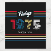 ヴィンテージストライプレトロ1975原色 ワインラベル (シングルラベル)