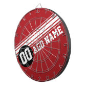 ヴィンテージストライプレース – 赤と黒 ダーツボード (正面右)