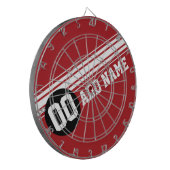 ヴィンテージストライプレース – 赤と黒 ダーツボード (正面左)