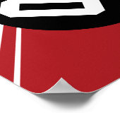 ヴィンテージストライプレース – 赤と黒 ポスター (角)