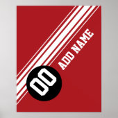 ヴィンテージストライプレース – 赤と黒 ポスター (正面)