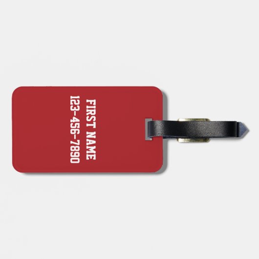 ヴィンテージストライプレース – 赤と黒 ラゲッジタグ (裏面横)