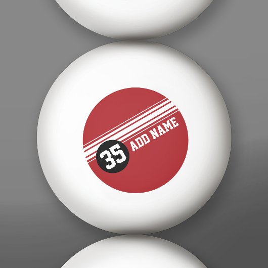 ヴィンテージストライプレース – 赤と黒 卓球ボール