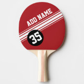 ヴィンテージストライプレース – 赤と黒 卓球ラケット (正面)
