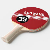 ヴィンテージストライプレース – 赤と黒 卓球ラケット (正面アングル)