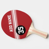 ヴィンテージストライプレース – 赤と黒 卓球ラケット (横)
