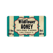 ヴィンテージストライプワイルドフラワーハニージャー – 水平