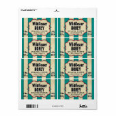 ヴィンテージストライプワイルドフラワーハニー大水平 ラベル (フルシート)