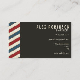 ヴィンテージストライプ理容師名刺 名刺