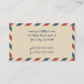 ヴィンテージストライプ航空便、旅行業界 名刺 (裏面)