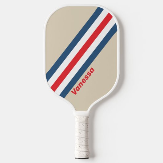 ヴィンテージストライプ隊の名 ピックルボールラケット (正面)