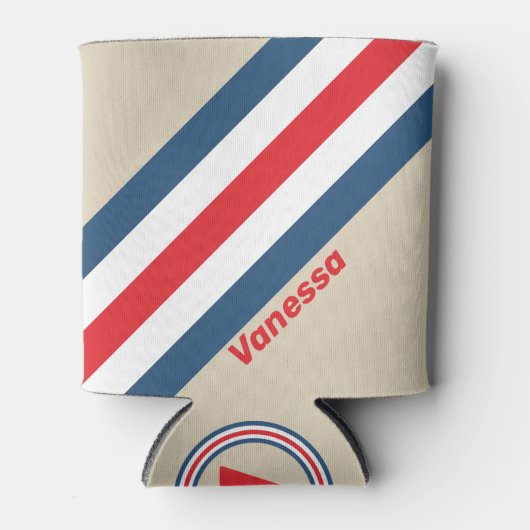 ヴィンテージストライプ隊の名 缶クーラー (正面)