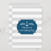 ヴィンテージストライプ50th航海の誕生日パーティー 招待状 (正面/裏面)