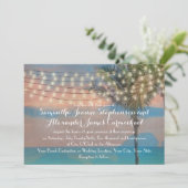 ヴィンテージストリングライツサンセットビーチ結婚式 招待状 (スタンド正面)