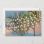 ヴィンテージストリングライツサンセットビーチ結婚式 招待状 (裏面)