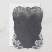 ヴィンテージストリングライツスノーフレークスチョークバプテスマ 招待状 (裏面)