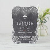 ヴィンテージストリングライツスノーフレークスチョークバプテスマ 招待状 (スタンド正面)