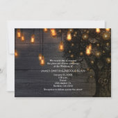ヴィンテージストリングライトとツリー結婚式招待状 招待状 (正面)