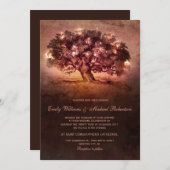 ヴィンテージストリングライトオークツリーカントリーウェディング 招待状 (正面/裏面)