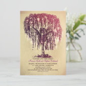 ヴィンテージストリングライトツリー素朴結婚式の招待 招待状 (スタンド正面)