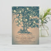 ヴィンテージストリングライトツリー素朴結婚式の招待 招待状 (スタンド正面)