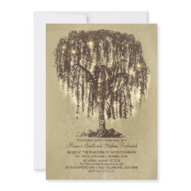 ヴィンテージストリングライトツリ素朴ー結婚式招待