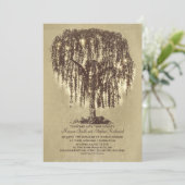 ヴィンテージストリングライトツリ素朴ー結婚式招待 招待状 (スタンド正面)
