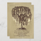 ヴィンテージストリングライトツリ素朴ー結婚式招待 招待状 (正面/裏面)