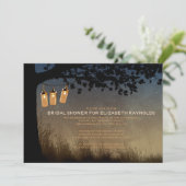 ヴィンテージストリングライトブライダルシャワー招待状 招待状 (スタンド正面)