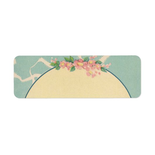 ヴィンテージストル運クの男の赤ちゃんインブルーブランケット ラベル (正面)