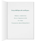 ヴィンテージストレージ男の赤ちゃんクレードル通知カード (内側 (右))