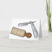 ヴィンテージストレートレザーとストープ理容師ショップ カード (正面)