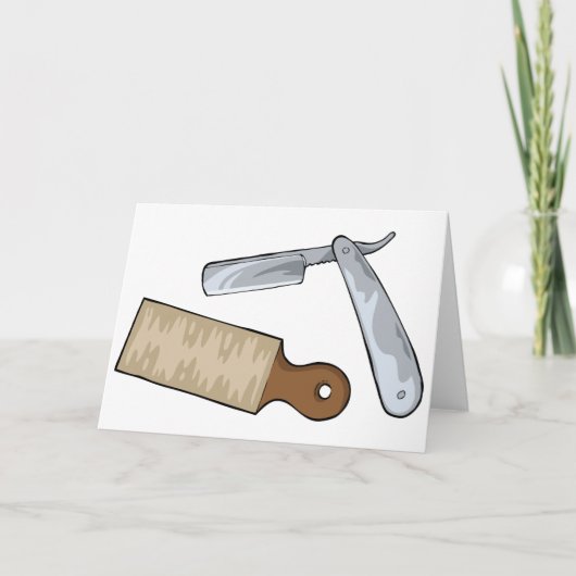 ヴィンテージストレートレザーとストープ理容師ショップ カード (正面)